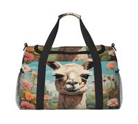 Mexpekil Sac de voyage léger avec bandoulière pour homme et femme, motif cactus, fleur, alpaga, lama, multicolore, Taille unique, Sac de voyage