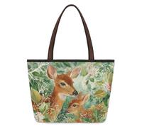 Mexpekil Sac fourre-tout réutilisable pour femme, cerf Sika, animal sauvage, élan, grande capacité, joli sac à bandoulière pour le shopping, les courses, le travail, le livre, Sika Cerf animal sauvage