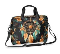 Mexpekil Sac pour ordinateur portable 15,6" 16" Orange Summer Night Dream Catcher Housse étanche pour ordinateur portable Sac bandoulière pour homme et femme