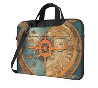 Mexpekil Sac pour ordinateur portable pour homme et femme avec bandoulière, Carte d'ancre vintage, 14 Inch