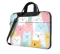 Mexpekil Sac pour ordinateur portable pour homme et femme avec bandoulière, Chats mignons, 14 Inch