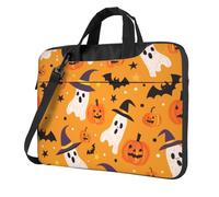 Mexpekil Sac pour ordinateur portable pour homme et femme avec bandoulière, Ghosts Citrouilles Chauve-souris, 13 Inch