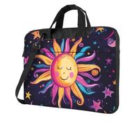 Mexpekil Sac pour ordinateur portable pour homme et femme avec bandoulière, Jolie lune et soleil, 14 Inch
