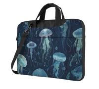 Mexpekil Sac pour ordinateur portable pour homme et femme avec bandoulière, Méduse Blue Sea, 13 Inch