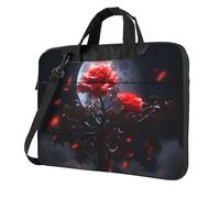 Mexpekil Sac pour ordinateur portable pour homme et femme avec bandoulière, Rosier magique lune, 13 Inch
