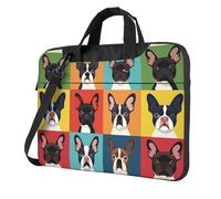 Mexpekil Sac pour ordinateur portable pour homme et femme avec bandoulière, Visages de chien terrier, 13 Inch