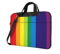 Mexpekil Sacoche étanche pour ordinateur portable avec sangle amovible pour homme et femme, Ligne arc-en-ciel, 13 Inch