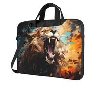 Mexpekil Sacoche étanche pour ordinateur portable avec sangle amovible pour homme et femme, Lion en colère, 14 Inch