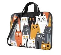 Mexpekil Sacoche étanche pour ordinateur portable avec sangle amovible pour homme et femme, Visage de chats mignons, 15.6 Inch