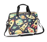 Mexpekil Sacoche rétro pour ordinateur portable de 13 à 16" Motif fusées et planètes spatiales