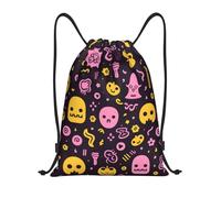 Mexpekil Sacs à cordon avec imprimé élémentaire pour Halloween, sac en polyéthylène, sac de natation, petit sac de gym, Imprimé élémentaire d'Halloween, M, Minimaliste