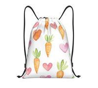 Mexpekil Sacs à cordon de serrage avec imprimé carotte, cœur, sac de natation, petit sac de gym, Imprimé carottes et cœurs, S, Minimaliste