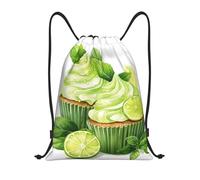 Mexpekil Sacs à cordon de serrage avec imprimé cupcake citron vert sac PE sac étanche petit sac de gym sacs à cordes, Imprimé cupcake citron vert, M, Minimaliste