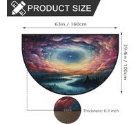 Mexpekil Space Magic Paillasson demi-lune pour intérieur et extérieur - Lavable - Tapis de sol en demi-cercle - Absorbant la saleté - 100 x 160 cm