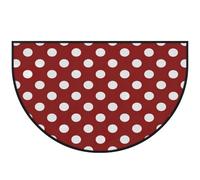 Mexpekil Tapis de porte demi-lune pour intérieur et extérieur - Tapis de sol antidérapant - Lavable - Absorbant la saleté - Motif à pois rouges - 100 x 160 cm