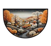 Mexpekil Tapis de porte en demi-lune pour intérieur et extérieur - Lavable - Absorbant - Attrape la saleté - Demi-rond - 61 x 91 cm