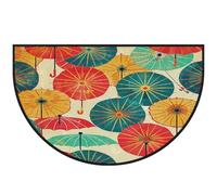 Mexpekil Tapis de porte parapluie japonais pour intérieur et extérieur - Demi-cercle antidérapant - Lavable - Attrape la saleté - 100 x 160 cm