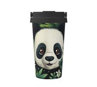 Mexpekil Tasse à café isotherme de voyage avec couvercle étanche Motif panda de la jungle et du dessin animé 500 ml