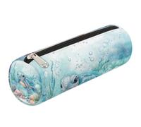 Mexpekil Trousse à crayons aquarelle tortue coquillages algues pour filles garçons papeterie pochette organisateur petit sac fournitures scolaires pour étudiants bureau