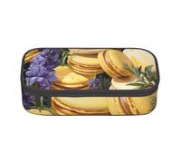Mexpekil Trousse à crayons avec compartiments Motif système solaire aquarelle pour filles et garçons, Dessert Macron Fleurs Violettes, Taille unique, Organiseur de sac
