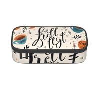 Mexpekil Trousse à crayons avec compartiments pour filles et garçons - Motif pain blé, Funny Qute But First Coffee Pattern, Taille unique, Organiseur de sac