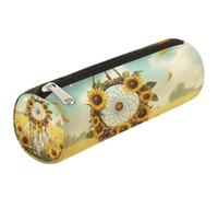Mexpekil Trousse à crayons avec plumes de tournesol et attrape-rêves pour filles, garçons, adolescents, femmes