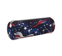 Mexpekil Trousse à crayons en cuir pour filles et garçons, petite trousse de rangement à fermeture éclair fine multi-usage pour fournitures scolaires enfants adultes, Étoile drapeau des États-Unis