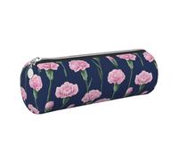 Mexpekil Trousse à crayons en cuir pour filles et garçons, petite trousse de rangement à fermeture éclair fine multi-usage pour fournitures scolaires enfants adultes, Œillets roses, Taille unique