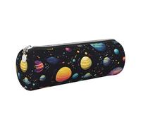 Mexpekil Trousse à crayons en cuir pour filles et garçons, petite trousse de rangement à fermeture éclair fine multi-usage pour fournitures scolaires enfants adultes, Planète des avions, Taille unique