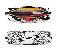 Mexpekil Trousse à crayons en cuir pour filles et garçons, petite trousse de rangement à fermeture éclair fine multi-usage pour fournitures scolaires enfants adultes, Toile d'araignée chauve-souris