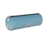 Mexpekil Trousse à crayons en cuir pour filles et garçons, petite trousse de rangement à fermeture éclair fine multi-usage pour fournitures scolaires enfants adultes, White Fox, Taille unique