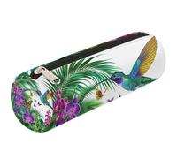 Mexpekil Trousse à crayons motif colibri orchidées feuilles de palmier pour filles et garçons - Petite trousse de fournitures scolaires pour étudiants et bureau