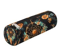 Mexpekil Trousse à crayons orange motif attrape-rêves d'été pour filles, garçons, adolescents, femmes