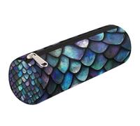 Mexpekil Trousse à crayons ronde avec motif d'écailles de dragon irisé pour enfants, garçons et filles