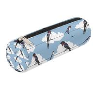 Mexpekil Trousse à crayons ronde ronde en forme d'hirondelle mignonne pour enfants, garçons et filles