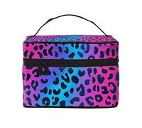 Mexpekil Trousse de maquillage de voyage de grande capacité pour femme et fille, Léopard Skin Neon, Taille unique