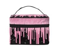 Mexpekil Trousse de maquillage de voyage pour femme - Grande capacité - Organiseur de maquillage - Trousse de toilette portable pour femmes et filles, Paillettes roses, Taille unique