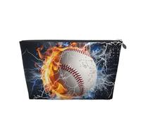 Mexpekil Trousse de maquillage étanche pour cosmétiques - Petite trousse de maquillage portable - Accessoires de voyage - Cadeaux pour femmes, hommes et filles, Baseball Fire Water, One Size