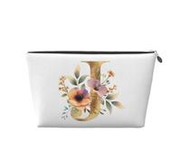 Mexpekil Trousse de maquillage étanche pour cosmétiques - Petite trousse de maquillage portable - Accessoires de voyage - Cadeaux pour femmes, hommes et filles, Lettre J fleur, One Size