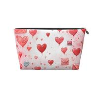 Mexpekil Trousse de maquillage étanche pour cosmétiques - Petite trousse de maquillage portable - Accessoires de voyage - Cadeaux pour femmes, hommes et filles, Lettre coeur Saint-Valentin, One Size