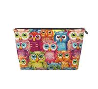 Mexpekil Trousse de maquillage étanche pour cosmétiques - Petite trousse de maquillage portable - Accessoires de voyage - Cadeaux pour femmes, hommes et filles, Chouette mignonne et colorée, One Size