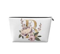 Mexpekil Trousse de maquillage étanche pour cosmétiques - Petite trousse de maquillage portable - Accessoires de voyage - Cadeaux pour femmes, hommes et filles, Lettre B fleur, One Size