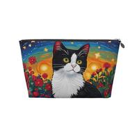 Mexpekil Trousse de maquillage étanche pour cosmétiques - Petite trousse de maquillage portable - Accessoires de voyage - Cadeaux pour femmes, hommes et filles, Chat Rose Star, One Size
