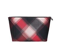 Mexpekil Trousse de maquillage étanche pour cosmétiques - Petite trousse de maquillage portable - Accessoires de voyage - Cadeaux pour femmes, hommes et filles, Buffalo Plaid Rouge Noir, One Size
