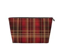 Mexpekil Trousse de maquillage étanche pour cosmétiques - Petite trousse de maquillage portable - Accessoires de voyage - Cadeaux pour femmes, hommes et filles, Plaid Buffalo rouge et jaune, One Size