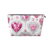 Mexpekil Trousse de maquillage étanche pour cosmétiques - Petite trousse de maquillage portable - Accessoires de voyage - Cadeaux pour femmes, hommes et filles, Diamond Love, One Size