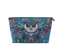 Mexpekil Trousse de maquillage étanche pour cosmétiques - Petite trousse de maquillage portable - Accessoires de voyage - Cadeaux pour femmes, hommes et filles, Chouette avec attrape-rêves, One Size