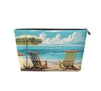 Mexpekil Trousse de maquillage étanche pour cosmétiques - Petite trousse de maquillage portable - Accessoires de voyage - Cadeaux pour femmes, hommes et filles, Plage des cocotiers, One Size