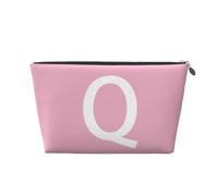 Mexpekil Trousse de maquillage étanche pour cosmétiques - Petite trousse de maquillage portable - Accessoires de voyage - Cadeaux pour femmes, hommes et filles, Lettre Q blanche, One Size