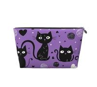 Mexpekil Trousse de maquillage étanche pour cosmétiques - Petite trousse de maquillage portable - Accessoires de voyage - Cadeaux pour femmes, hommes et filles, Cœurs de chats noirs, One Size